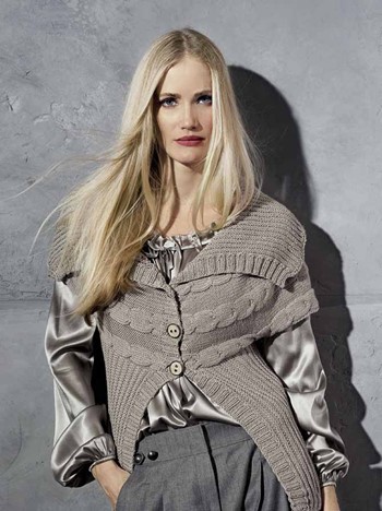 RIPPEN-ZOPFJACKE Cool Wool Seta von Lana Grossa
